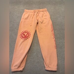 Playboy Fleece Sweatpants Peach Joggers Graphic Logo Size M 0643